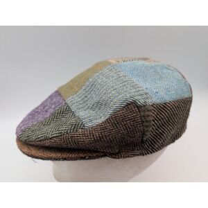 Hanna Hats of Donegal XL Patchwork Wool Flat Cap Newsboy Made in Ireland